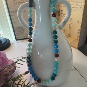 Chic Beaded Necklace in Blue and Red